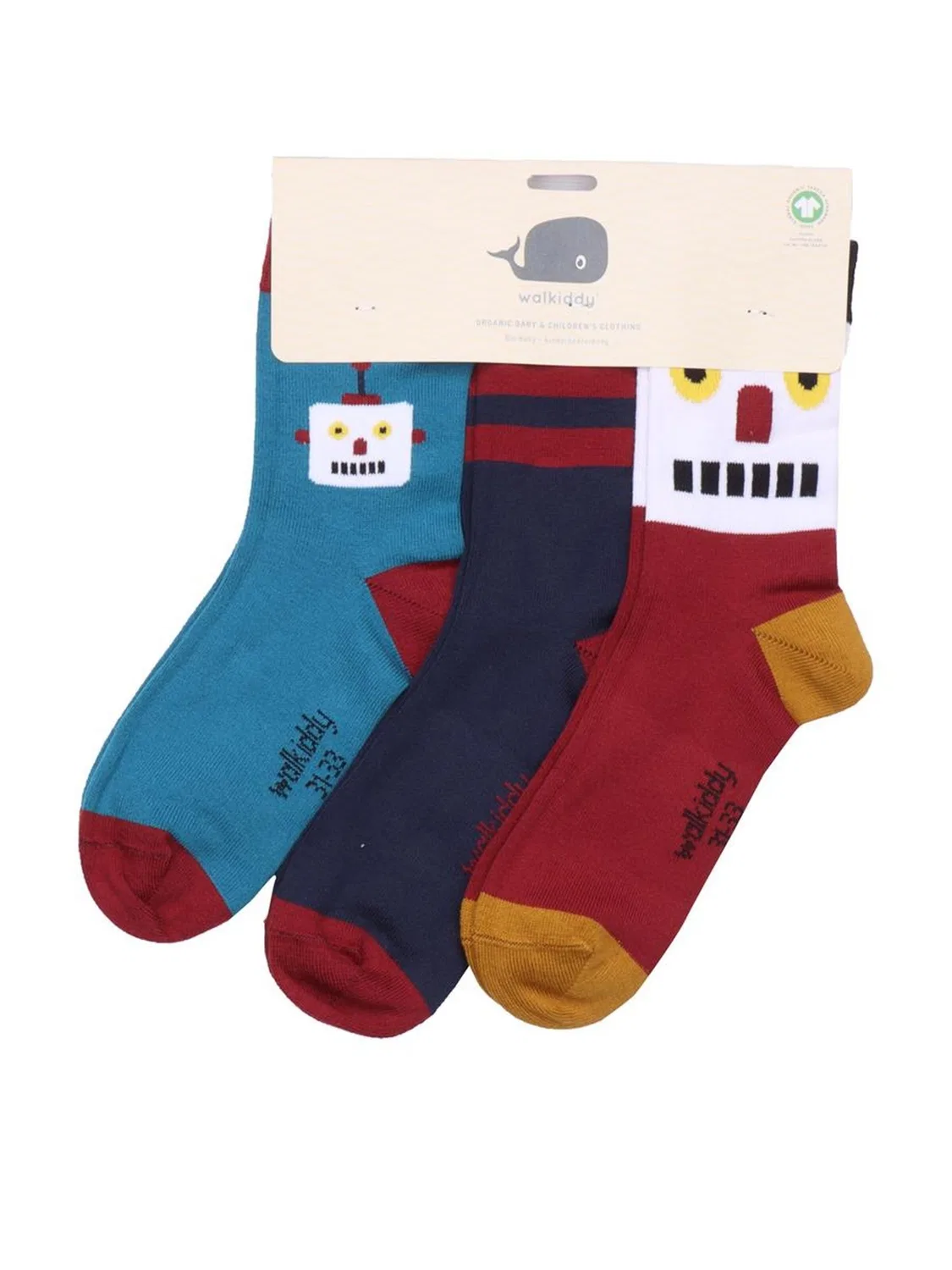 Носки Walkiddy Robots Friends Socks синего цвета — фото 2