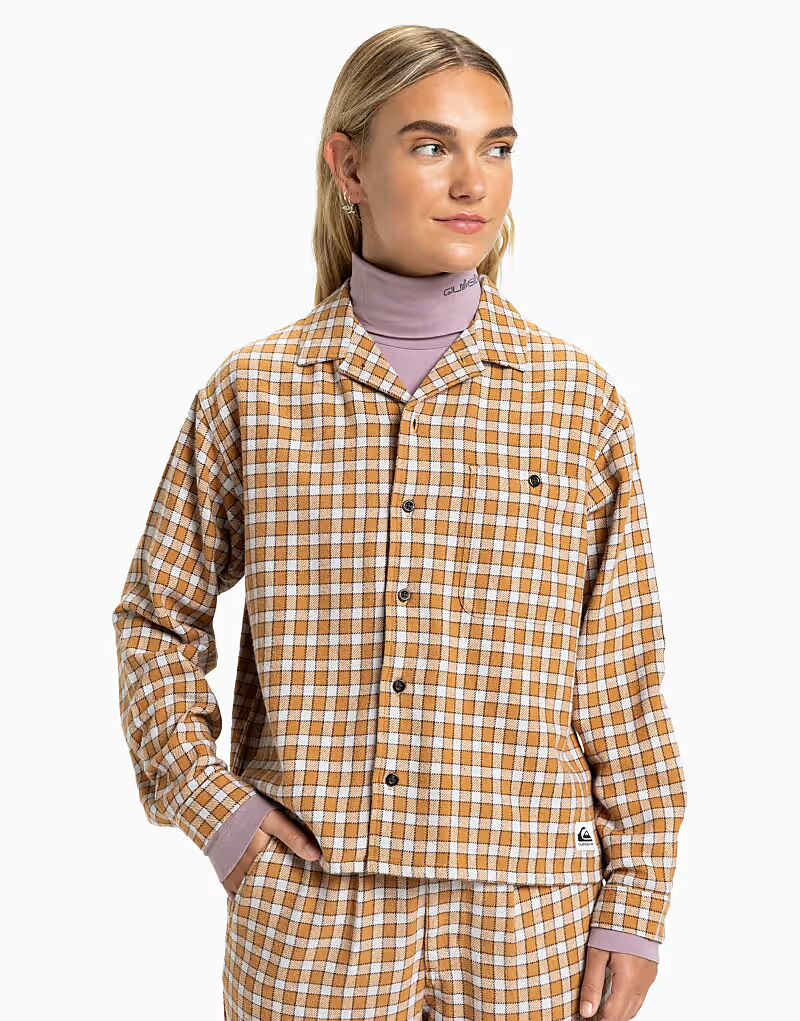 

Рубашка Penarek с длинными рукавами шоколадно-коричневого цвета Quiksilver