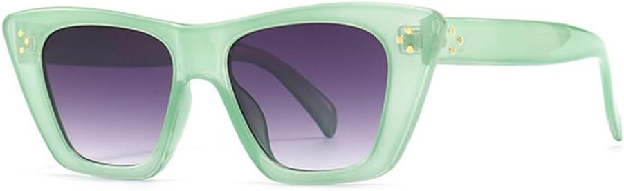 

Солнцезащитные очки LVTFCO Retro Cat Eye для женщин, модные, ярких цветов, мужские солнцезащитные очки синего и розового цвета с защитой от УФ-излучения UV400, Green Gray Gradient