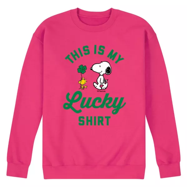 

Мужская флисовая толстовка с надписью «Peanuts Lucky» Licensed Character, пурпурный