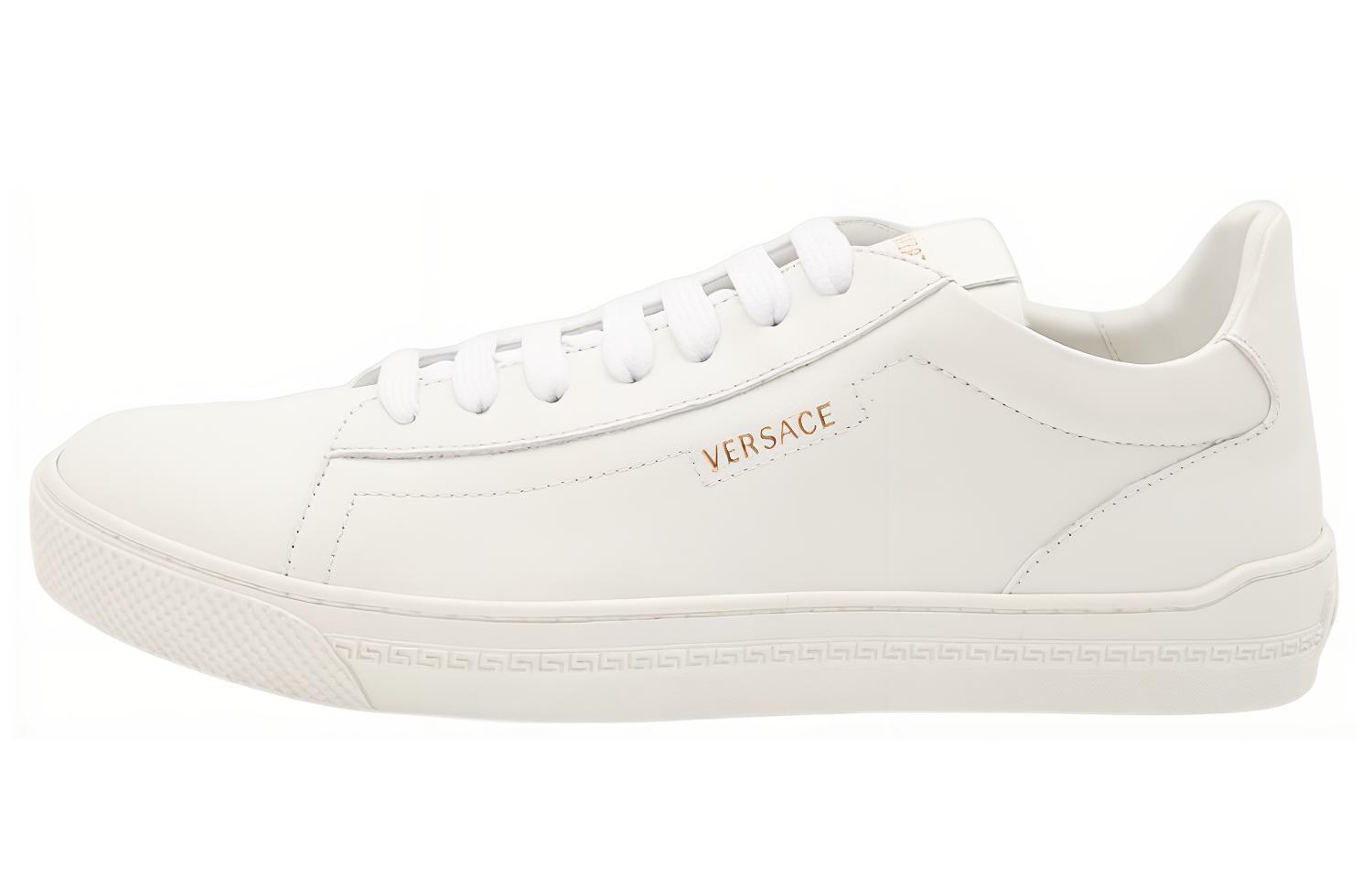

VERSACE Кожаные низкие стильные скейтерские кроссовки мужские white
