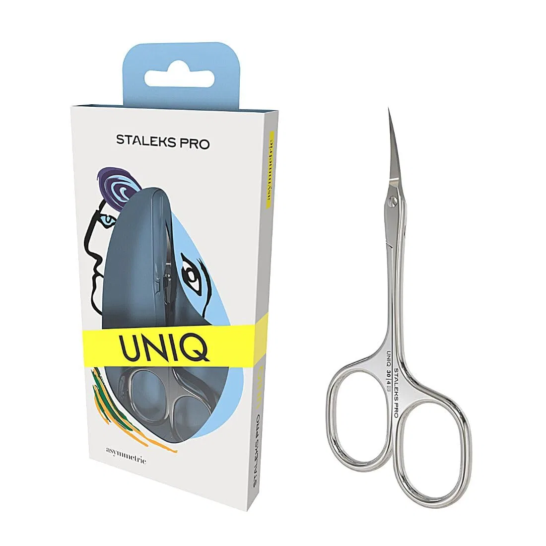 Профессиональные асимметричные ножницы для кутикулы «UNIQ SQ-30/4» от STALEKS Pro ‎Staleks