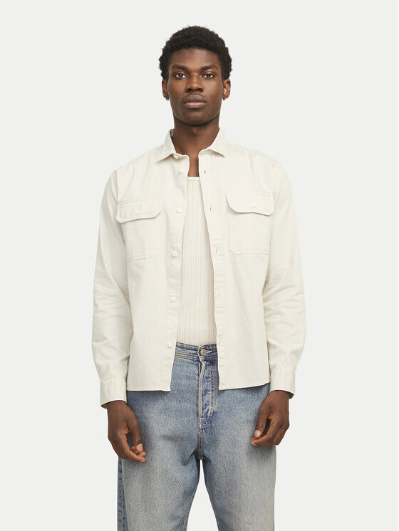 

Джинсовая рубашка комфортного кроя Jack&Jones, бежевый