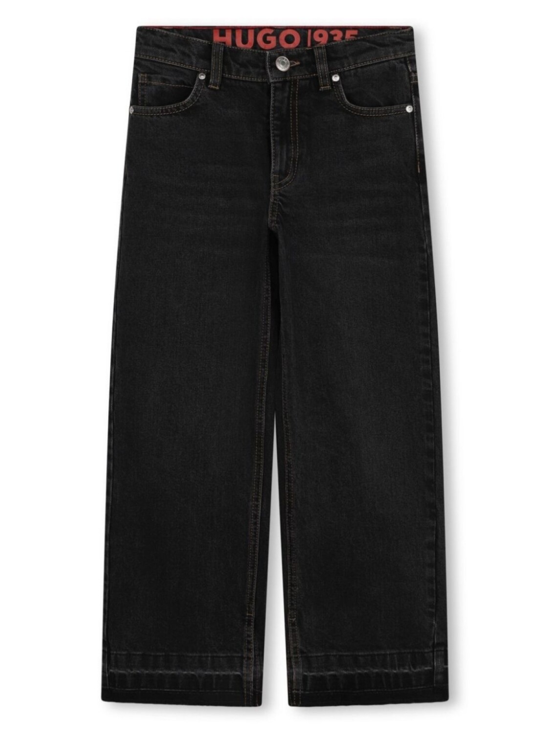 

HUGO KIDS хлопковые джинсы прямого покроя, черный