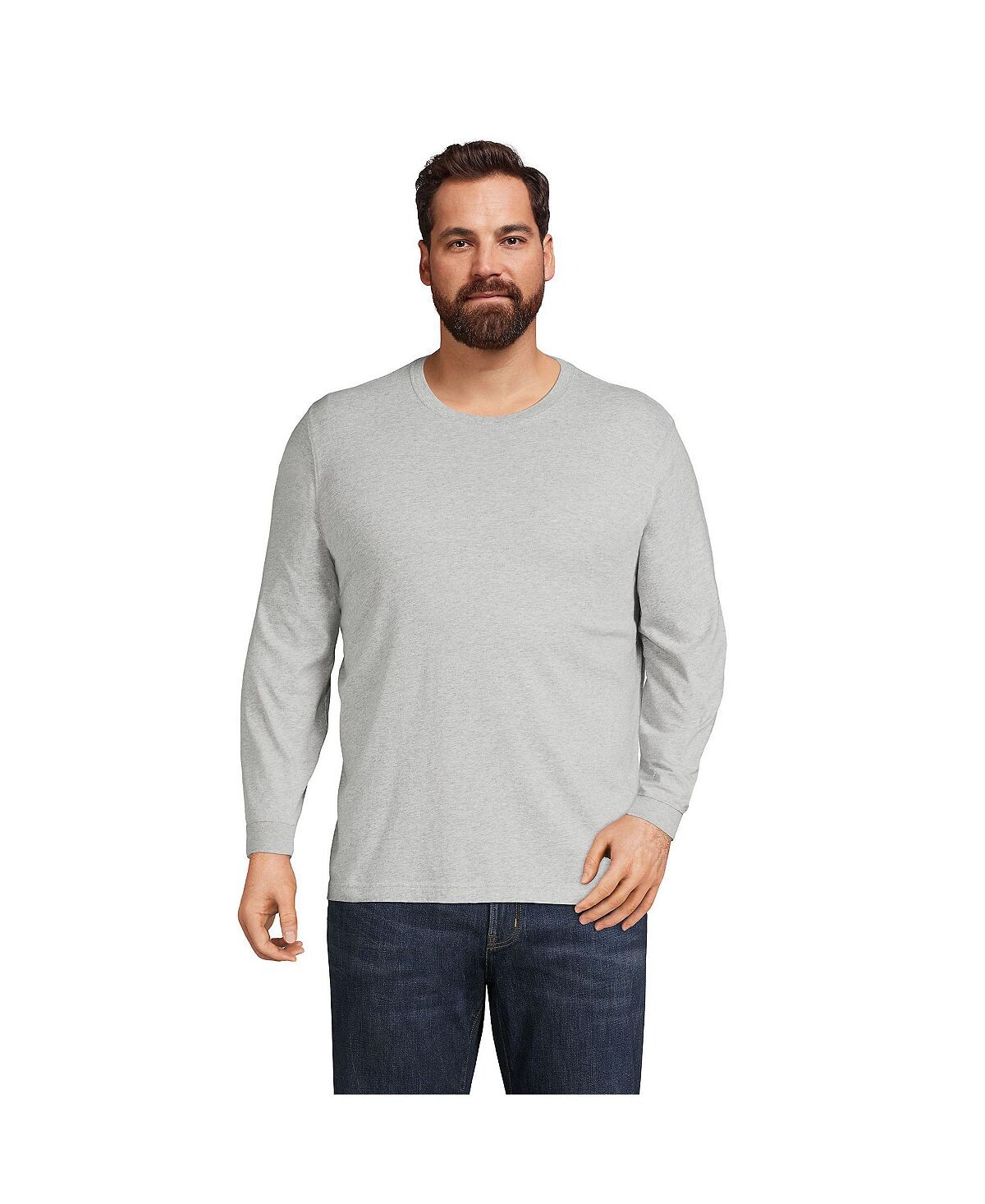 

Мужская футболка Big and Tall Super-T с длинным рукавом Lands' End