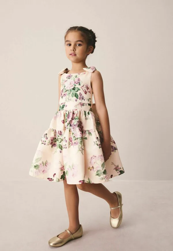Коктейльное платье/вечернее платье прямого кроя с бантом на спине Laura Ashley, Pink Rosemore