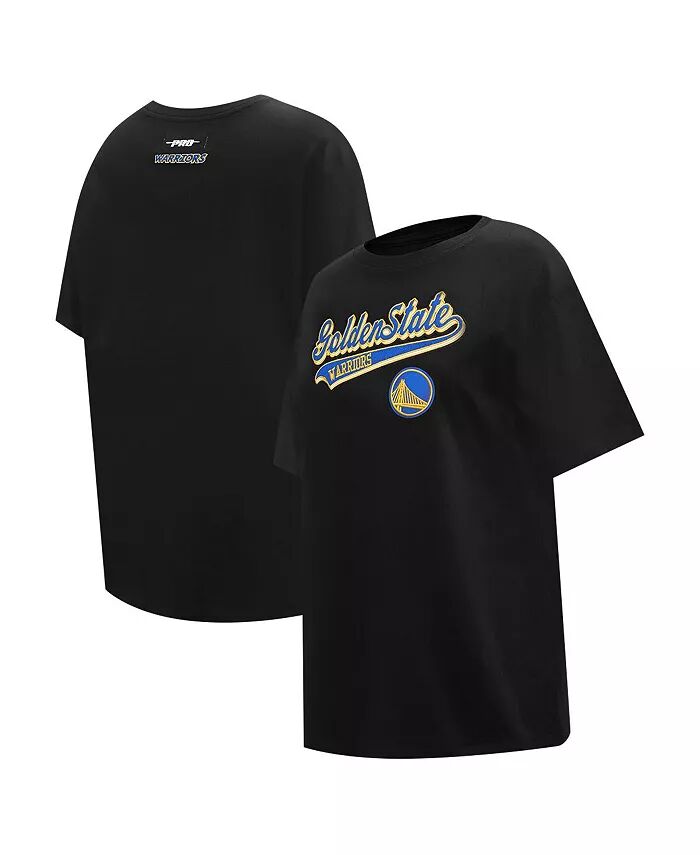 

Женская черная футболка Golden State Warriors Script Boyfriend Pro Standard