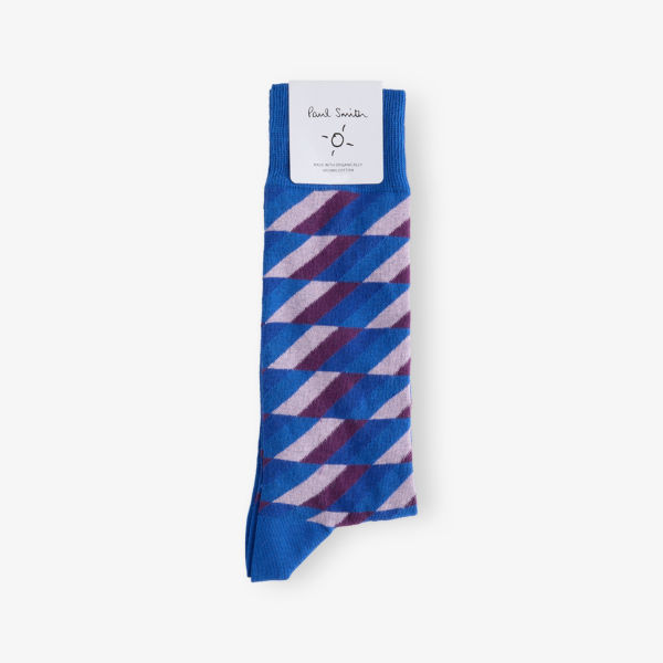 

Носки Paul Smith с зигзагообразным узором из смесового хлопка, синий