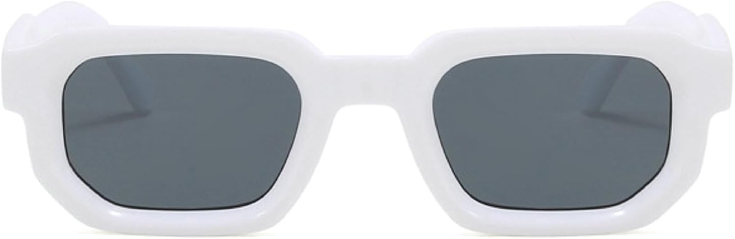 

Модные ретро-солнцезащитные очки маленького квадратного размера для женщин, защита UV400, винтажные панк-очки для мужчин, очки для активного отдыха в стиле Y2K mincl, White