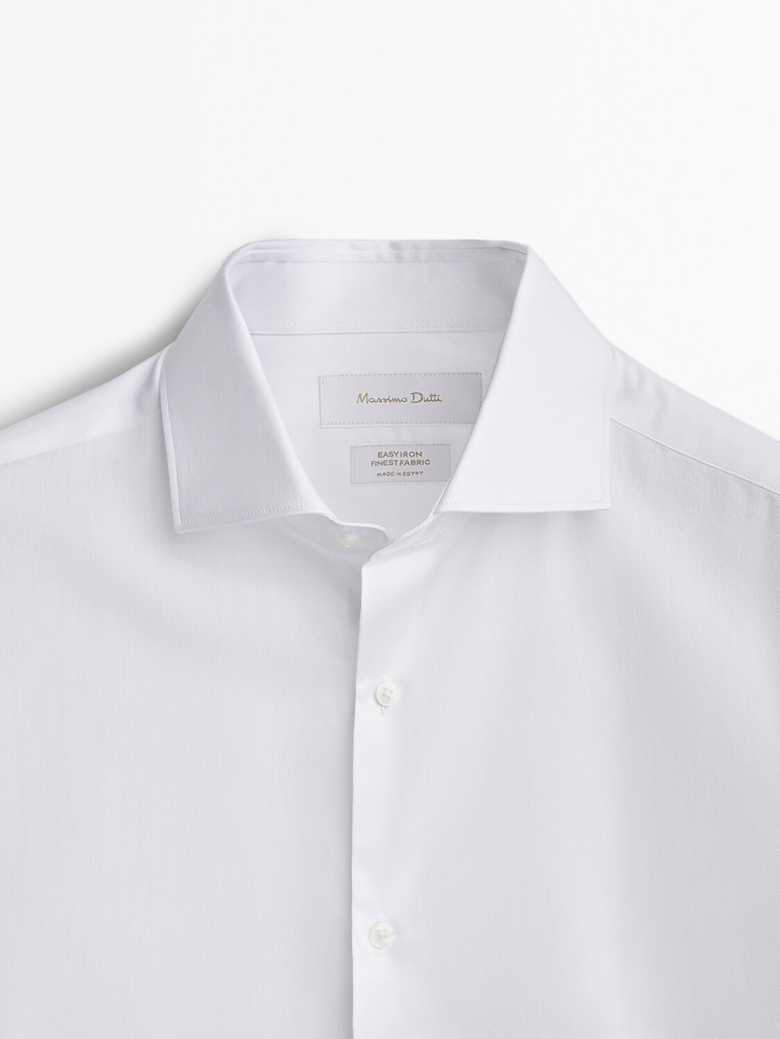 Рубашка Massimo Dutti Slim Fit Twill с двойными манжетами, белый — фото 2
