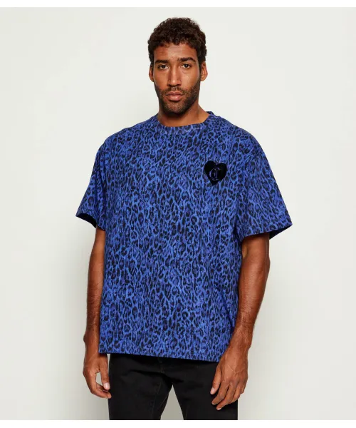 

Футболка с рисунком коврового стежка «Лео» Oversize fit Just Cavalli, синий