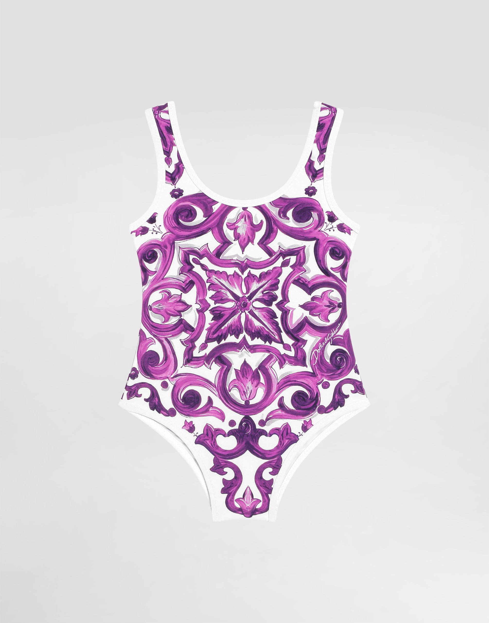 

Слитный купальник с принтом майолика Dolce & Gabbana, мультиколор