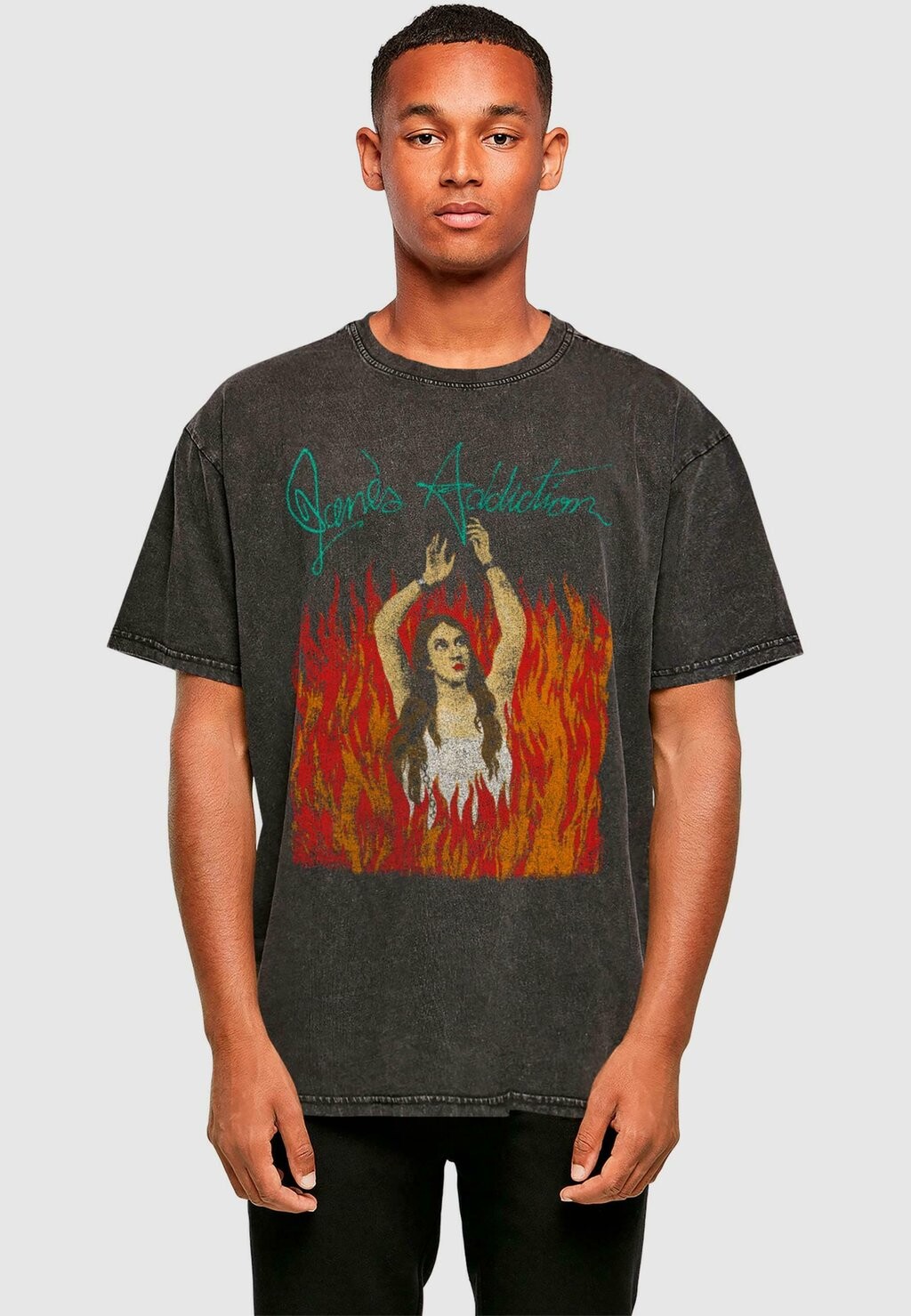 

Футболка с принтом JANES ADDICTION RITUALO ACID WASHED TEE Merchcode, черный