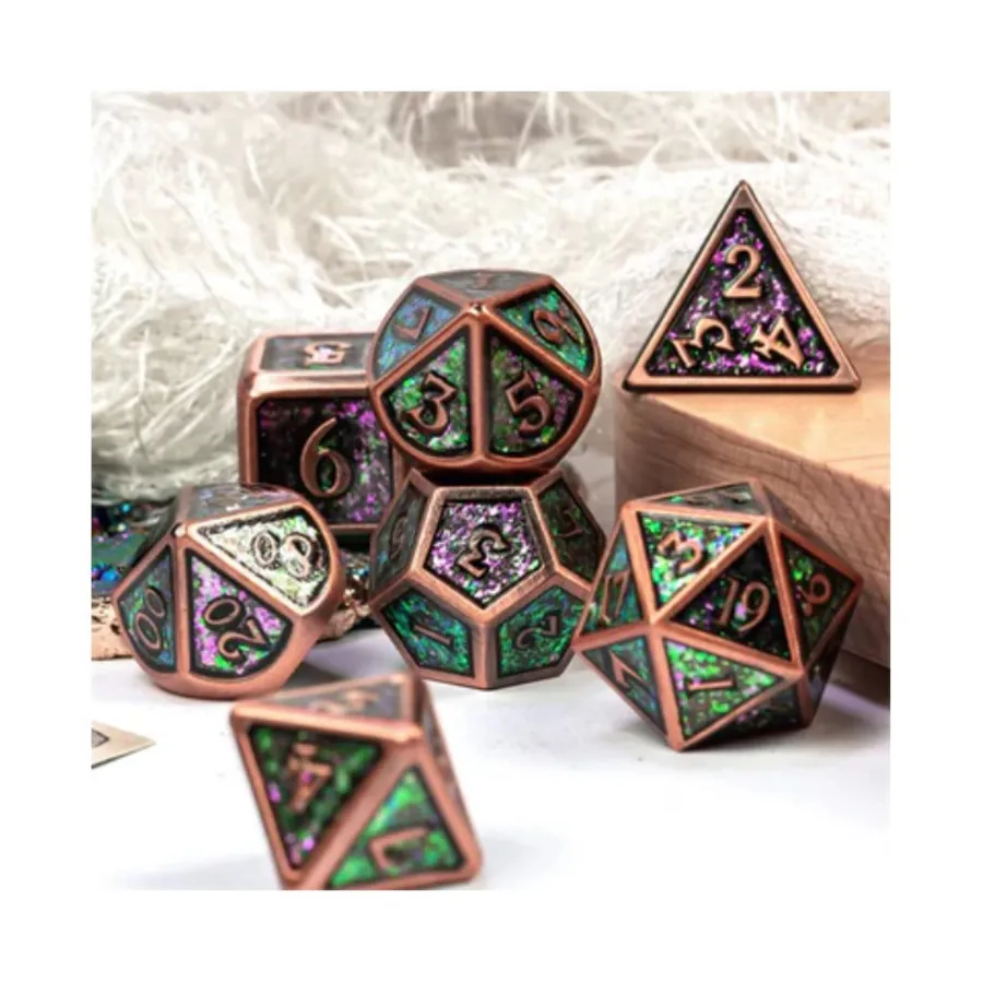 

Поли-набор — Блестящая бомба (7), Dice Sets - Metal (Foam Brain Games)