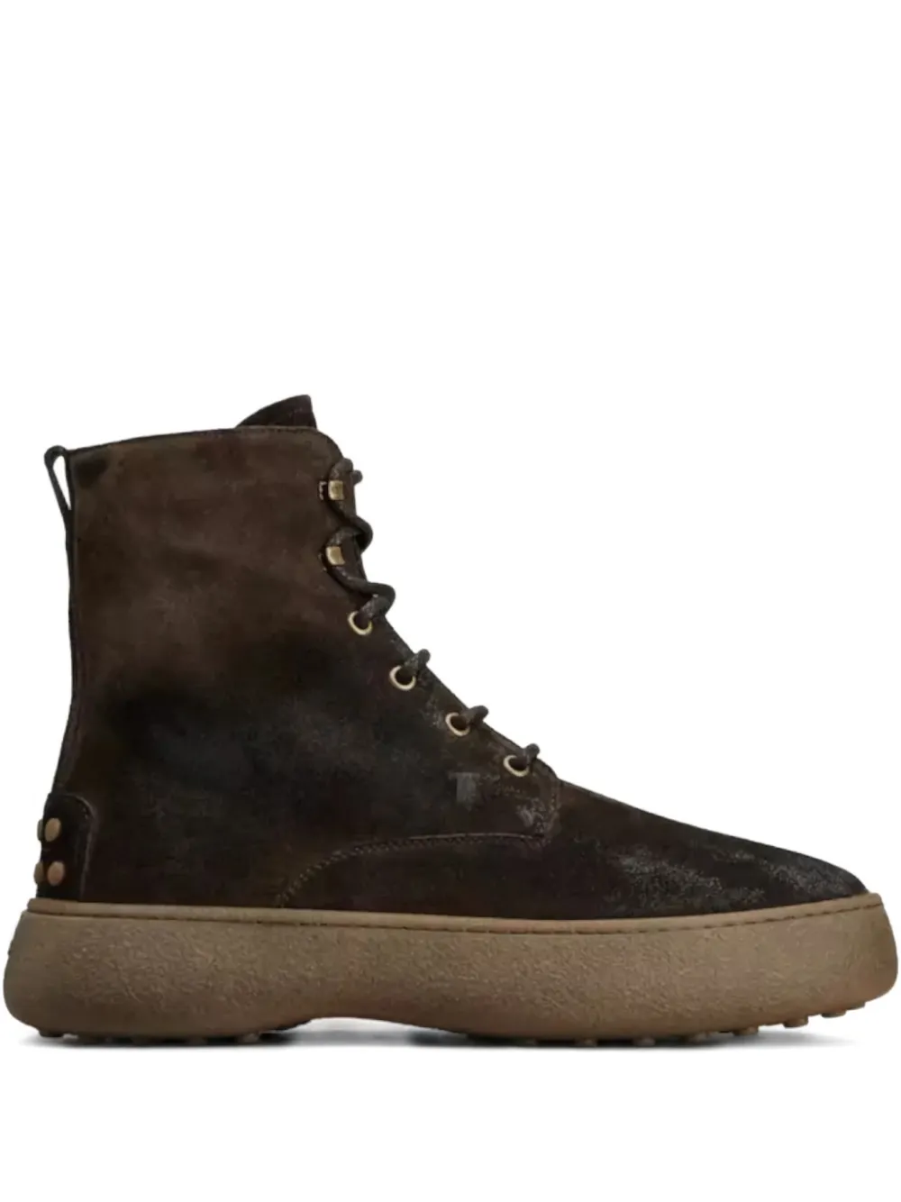 

Ботинки на шнуровке с тиснением монограммы Tod'S, коричневый