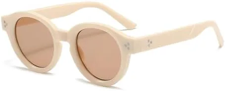 

Винтажные круглые солнцезащитные очки 2027 года для женщин и мужчин, градиентные солнцезащитные очки, прозрачные линзы, защита от УФ-излучения UV400 MTZJH, Beige