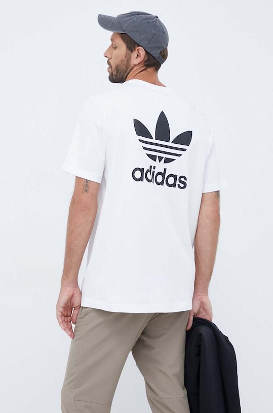 

Хлопковая футболка Classics Back+Front Trefoil Adidas Originals, белый