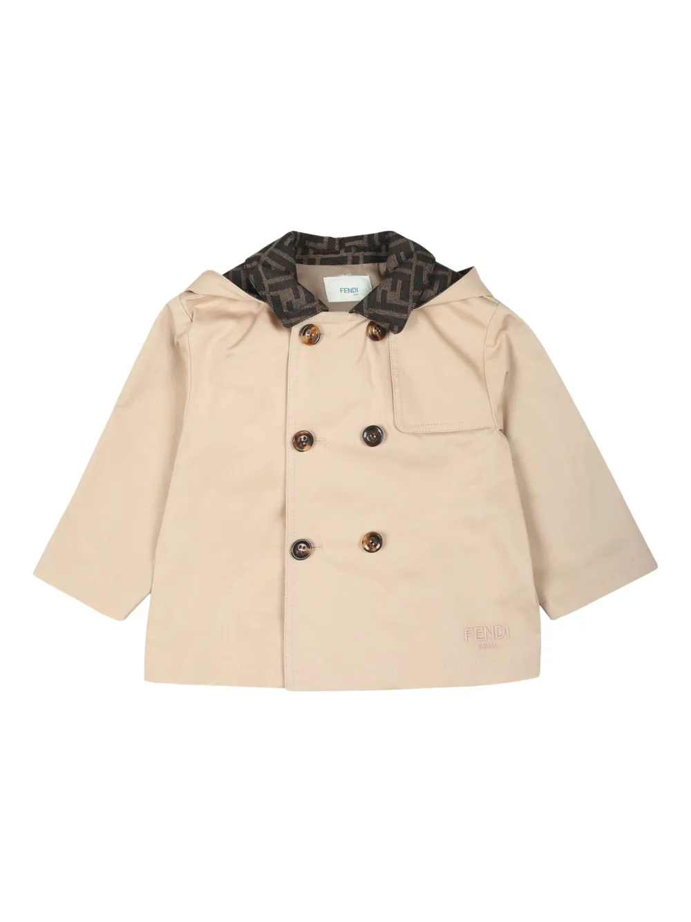

Тренч Baby Teddy FENDI KIDS, нейтральный