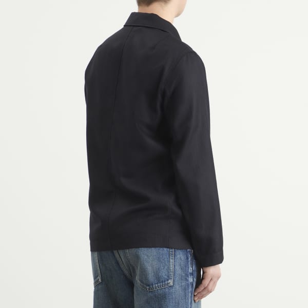 Куртка из камвольной шерсти в тонкую полоску Dries Van Noten, темно-синий — фото 3