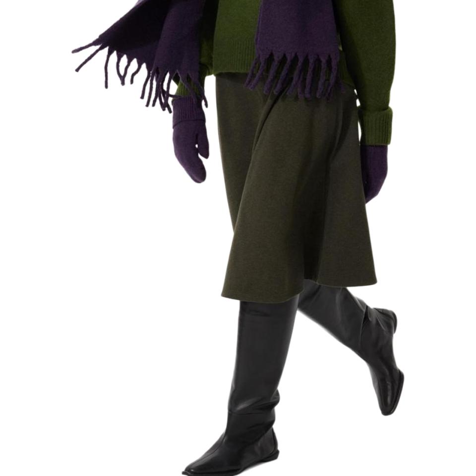 

Повседневная длинная юбка женская UNIQLO, темно-оливковый