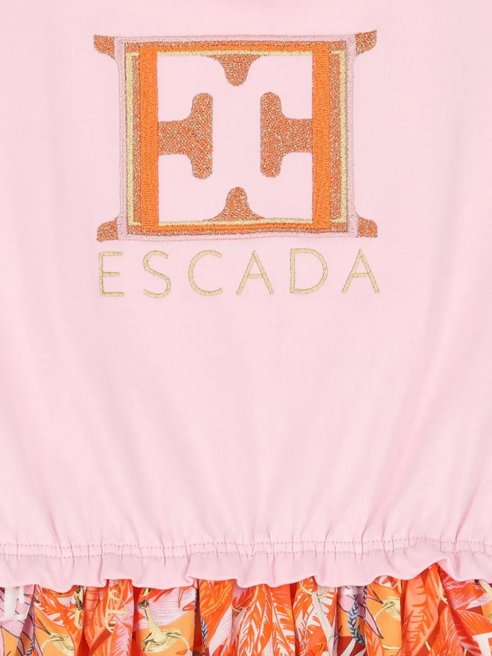 Платье с вышитым логотипом Escada Kids, розовый — фото 3
