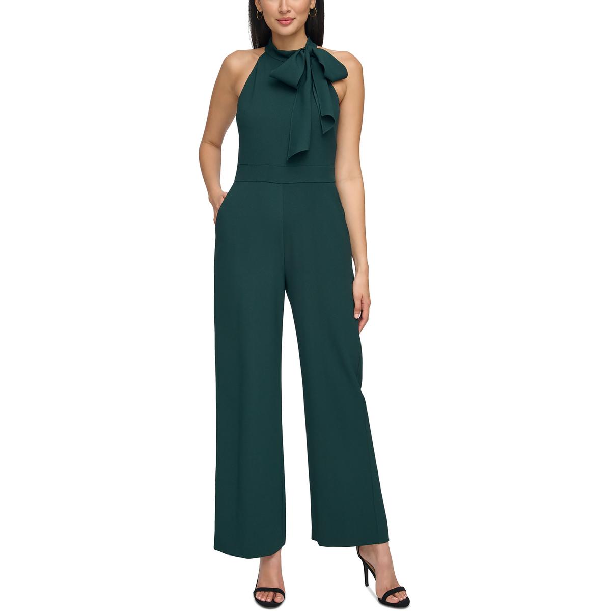 

Женский комбинезон Petites Wide Legs с завязками на шее Vince Camuto, цвет hunter