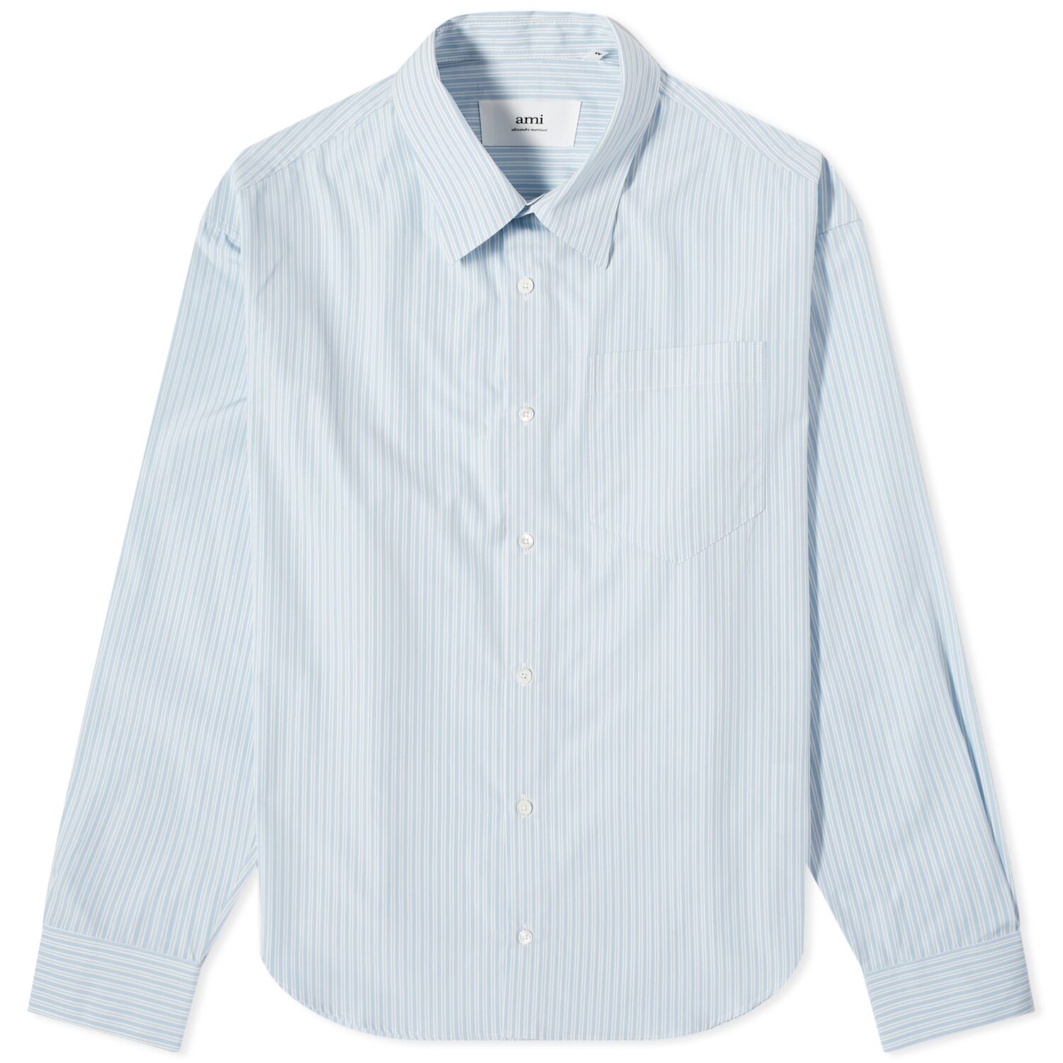 

Рубашка Ami Paris Stripe Boxy Shirt, цвет Cashmere Blue & Chalk