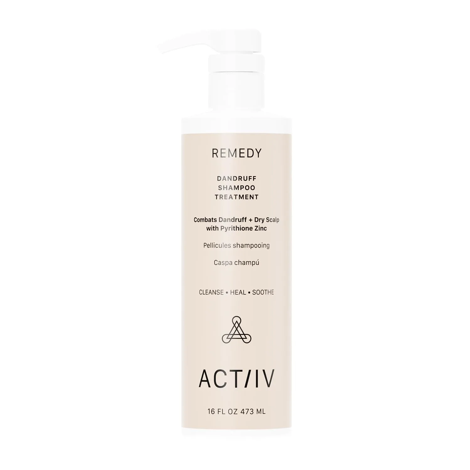 ACTIIV Remedy шампунь-уход от перхоти | Устраняет сухость и шелушение, успокаивает раздражение кожи головы, для здоровых волос и кожи головы, на растительной основе, безопасен для окрашенных волос, веганский, для всех типов волос 453.60 г