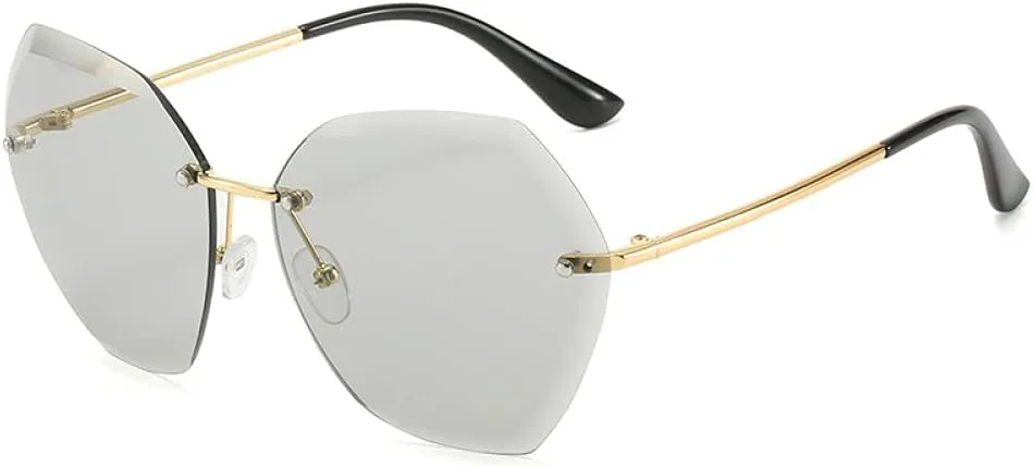 

Модные винтажные солнцезащитные очки-пилот без оправы для женщин и мужчин, ретро-очки с градиентными линзами, женские солнцезащитные очки UV400 generic, C2