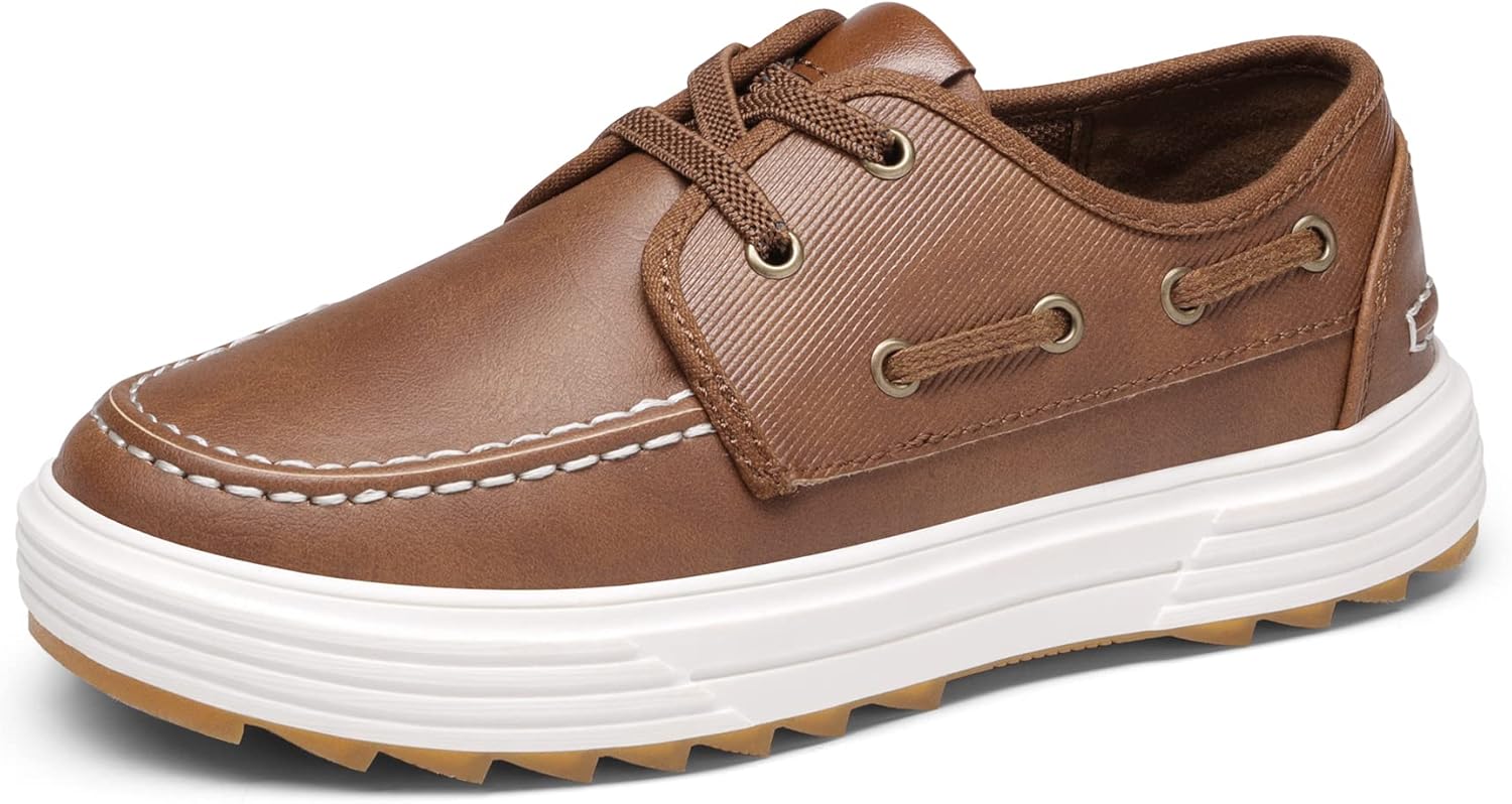 

Мокасины Bruno Marc Boy's Boat Shoes на каждый день, повседневные и школьные туфли, коричневый