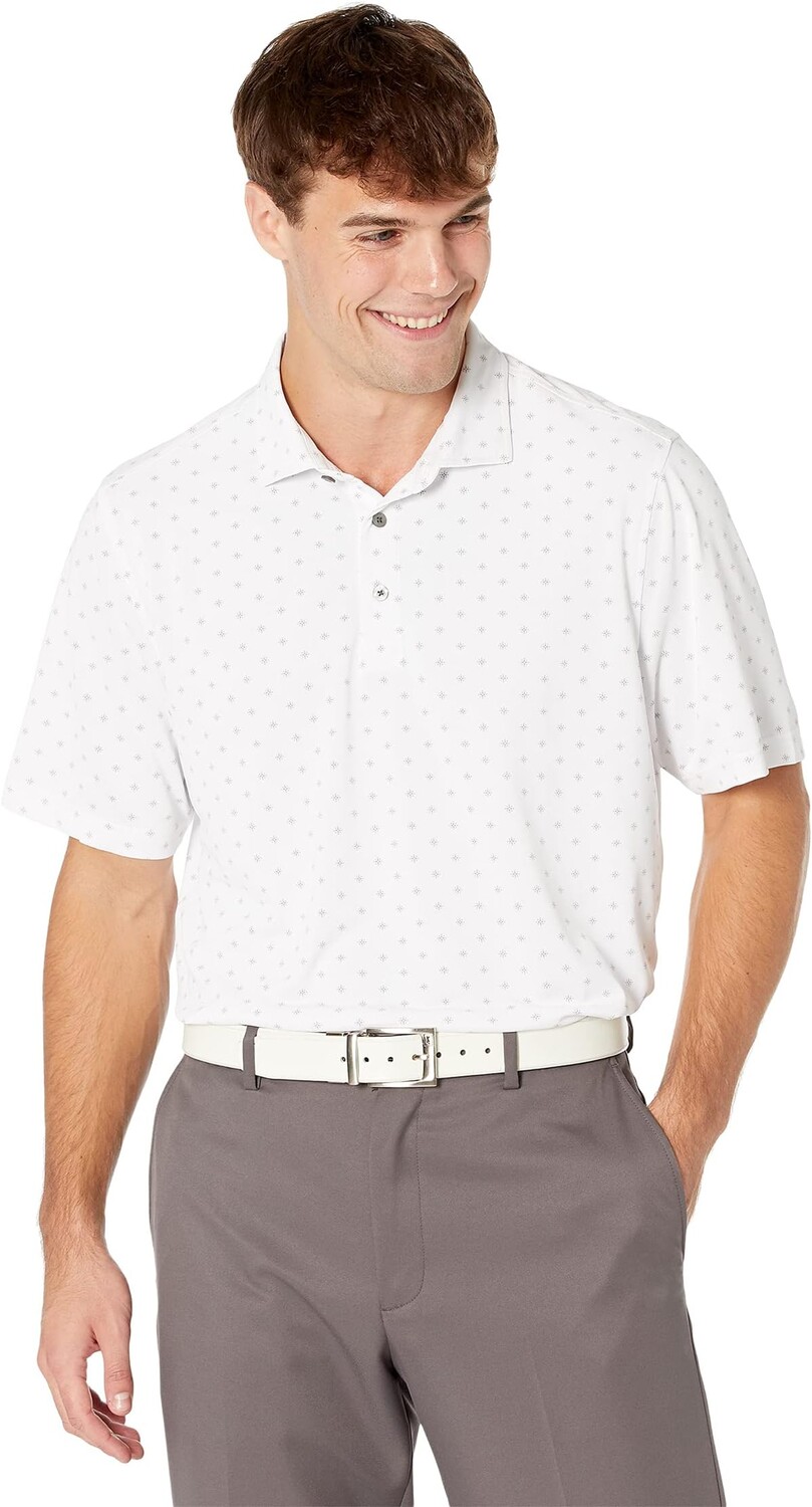 

Рубашка-поло Virtue Eco Pique Tile Print Polo Cutter & Buck, белый