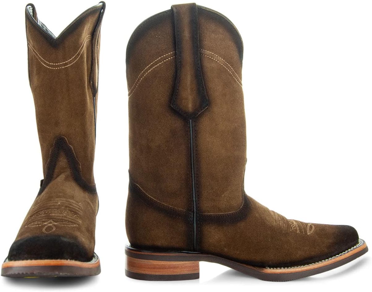 Мужские замшевые ковбойские сапоги Soto Burnished H50037 Soto Boots, Tan — фото 2