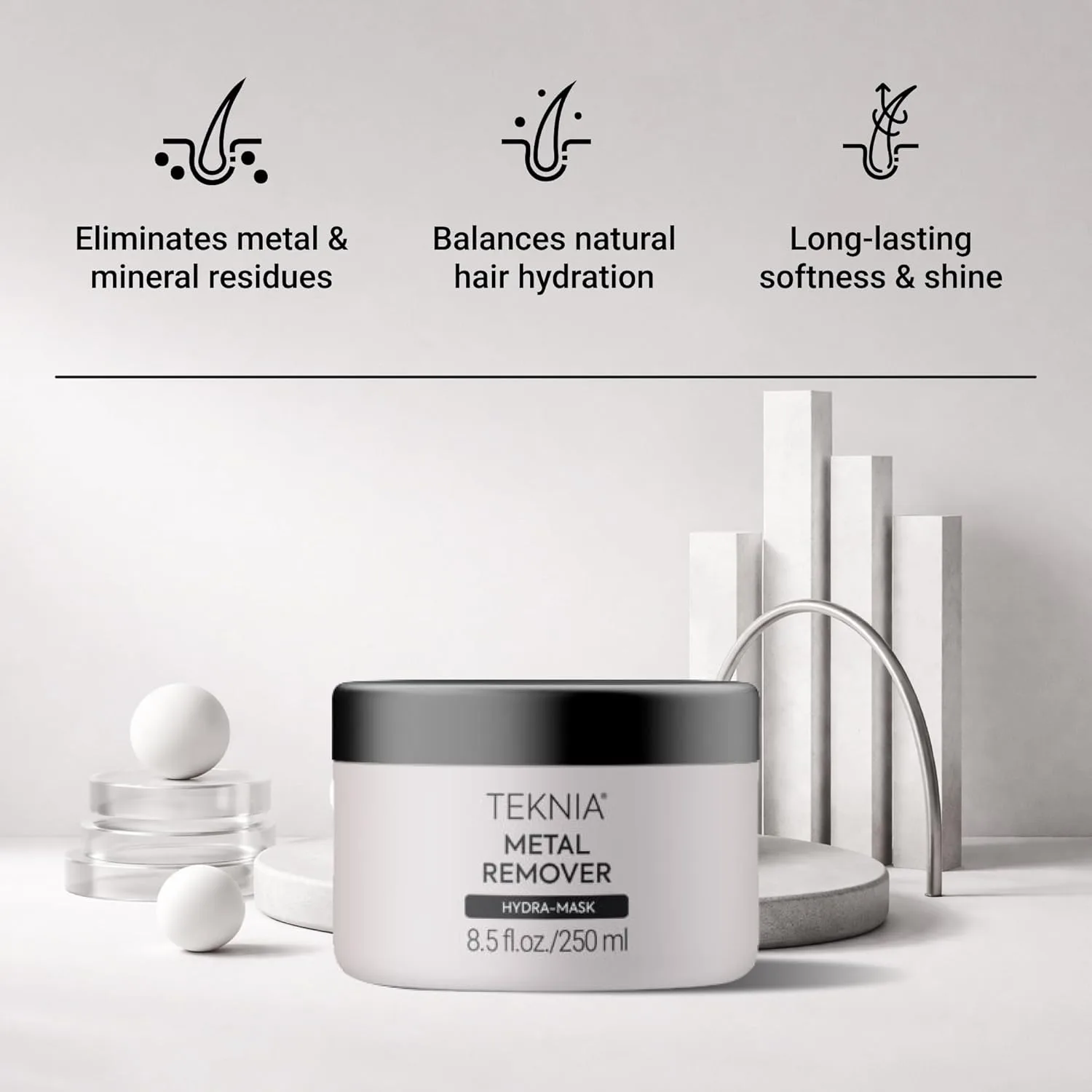 Маска для удаления металлов Lakmé Teknia Metal Remover Hydra Mask, маска для детоксикации волос от тяжелых металлов, средство для ухода за волосами при жесткой воде, 8,5 жидких унций. — фото 3