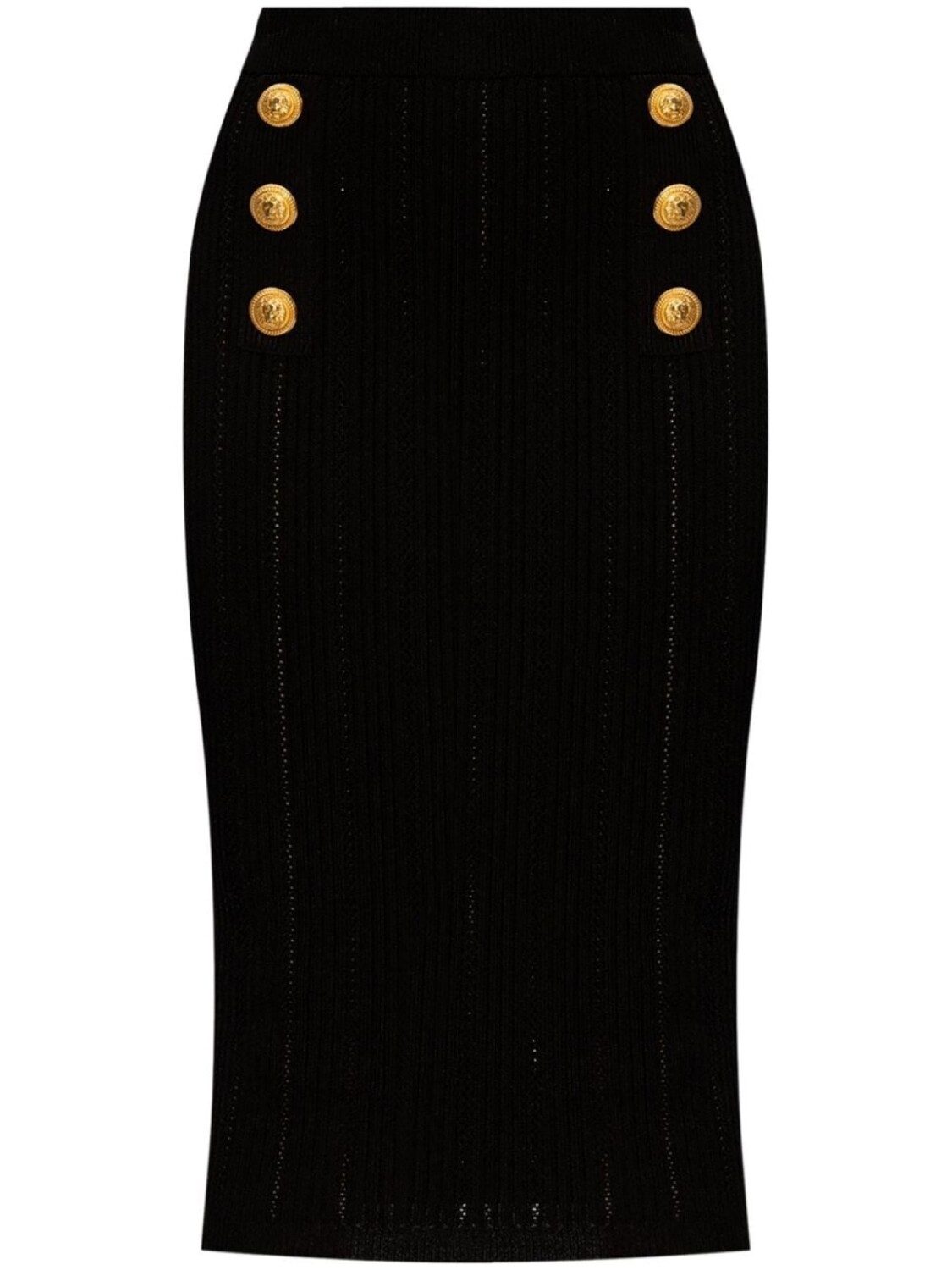 

Трикотажная юбка миди Balmain, черный