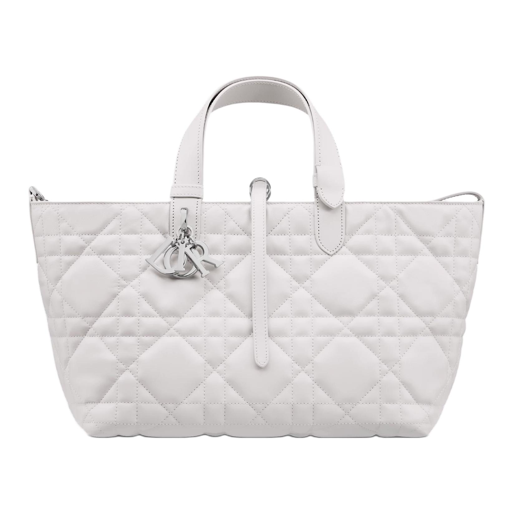 

DIOR Женская сумка среднего размера из мягкой серой кожи коровы