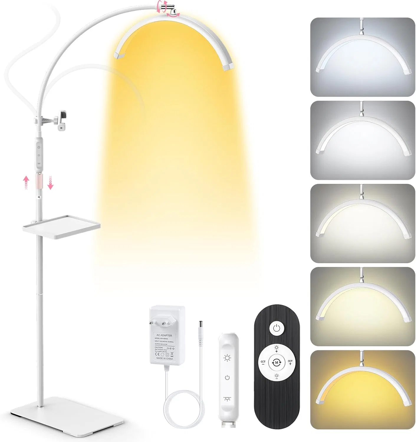 Светодиодная лампа-полумесяц для наращивания ресниц LED Half Moon Adonafy, White