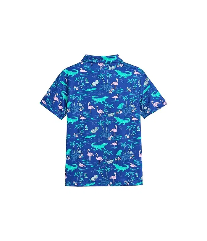 Поло Chubbies Kids The Swamp And Circumstance Performance Polo, Bright Blue/Pattern Base — фото 2