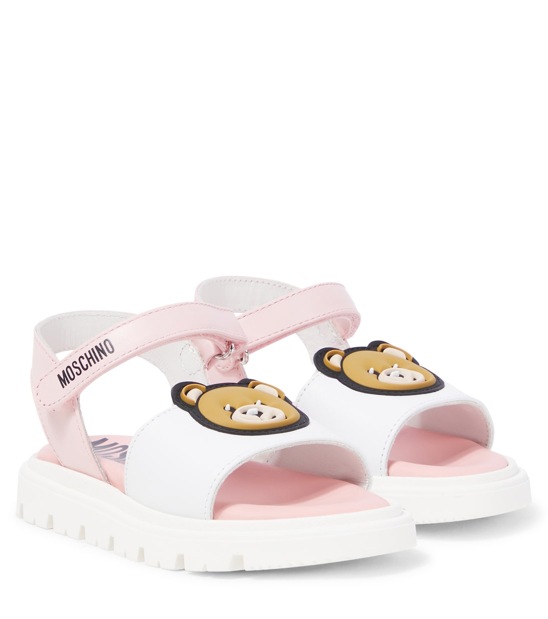 

Кожаные сандалии Teddy Bear Moschino Kids, розовый