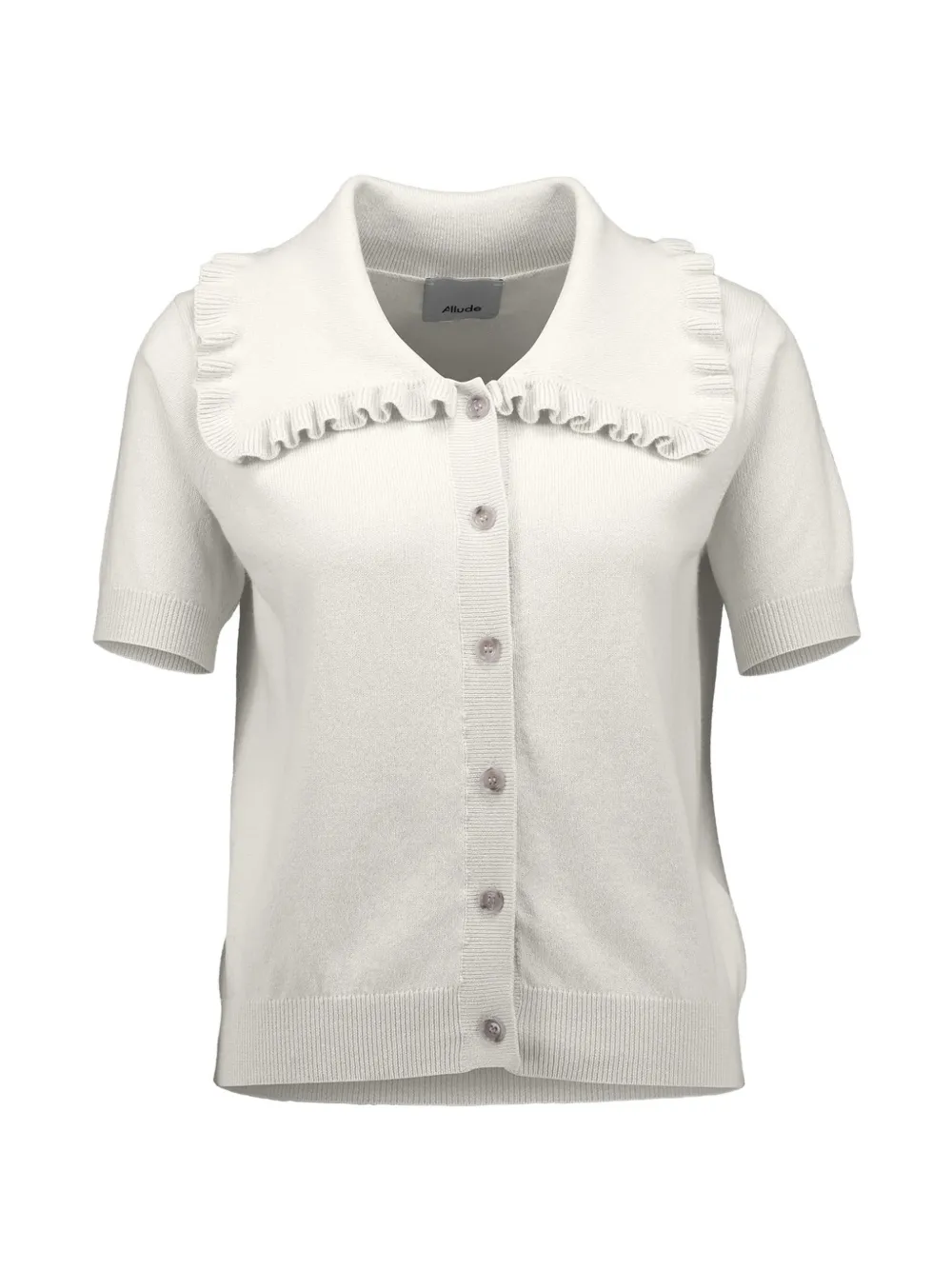 

Кардиган с короткими рукавами и оборчатым воротником Allude, белый