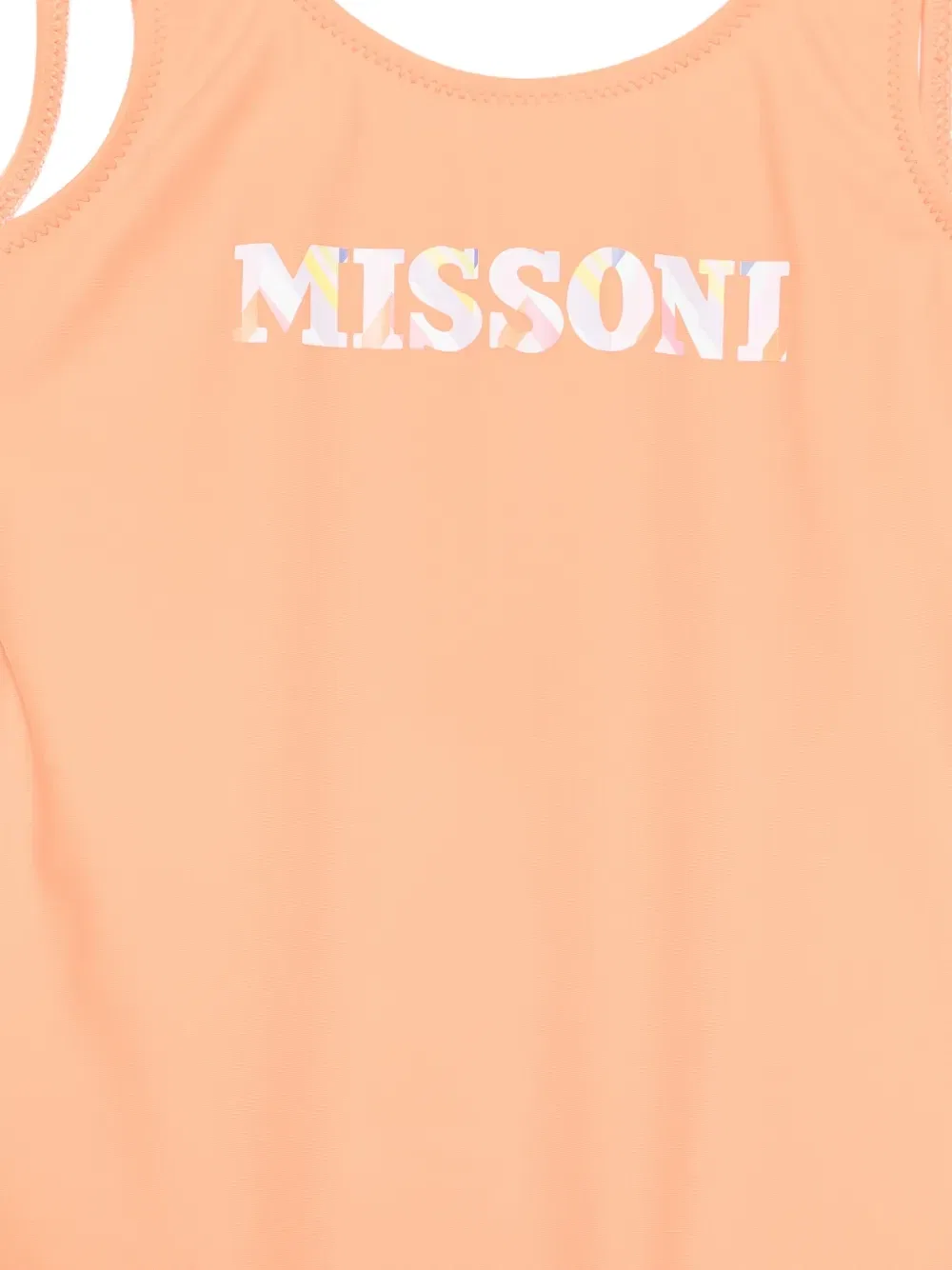 Купальник с круглым вырезом и логотипом Missoni Kids, оранжевый — фото 3