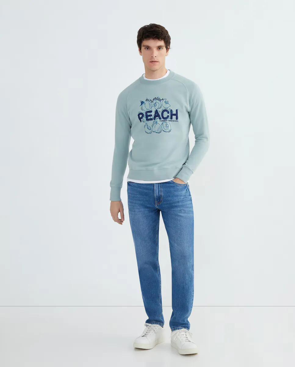 

Мужская худи без капюшона slim fit Altonadock, бирюзовый