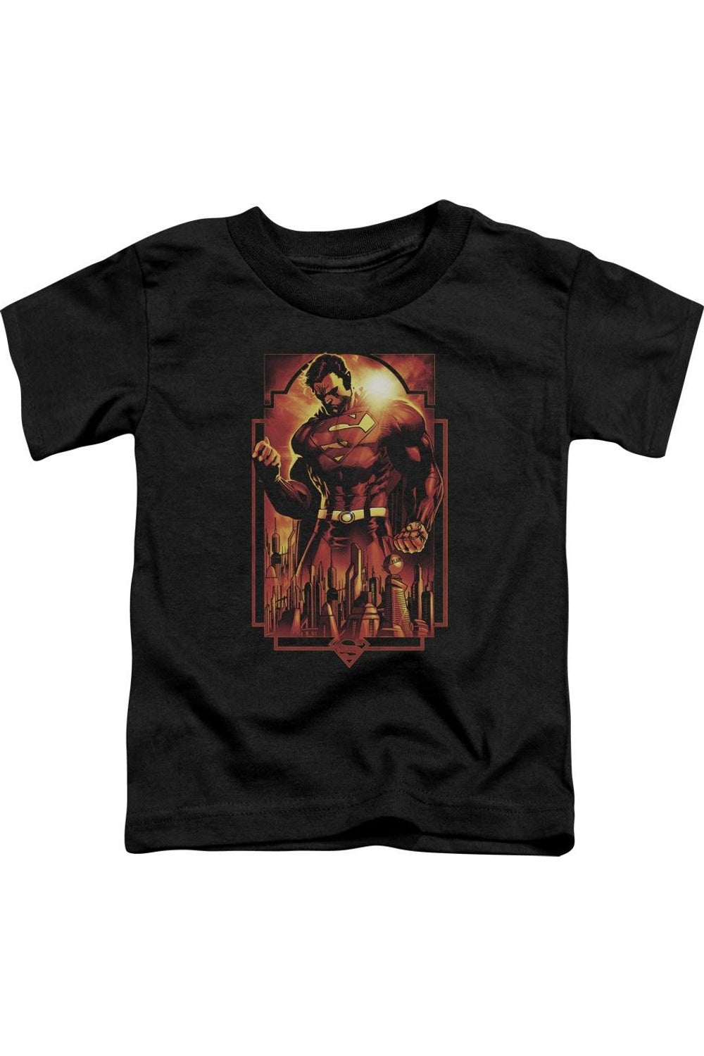 

Футболка с коротким рукавом для малышей Superman Metropolis Deco Gildan, черный