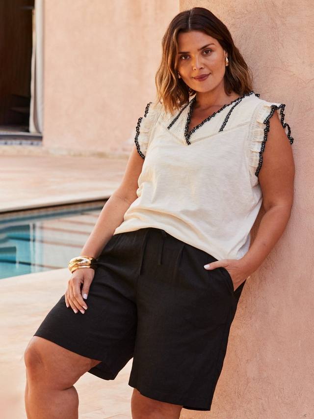 

Топ из джерси с защипами и узелковой текстурой Live Unlimited, White