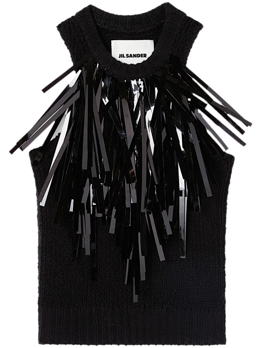 

Топ с бахромой JIL SANDER, черный
