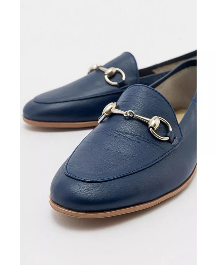 Penny кожаные лоферы с подковкой Forever & Always Shoes, синий — фото 4