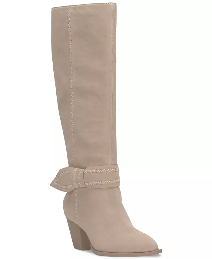 Женские высокие ботинки до колена Risvin Bow Whipstich на каблуке Lucky Brand, коричневый/бежевый
