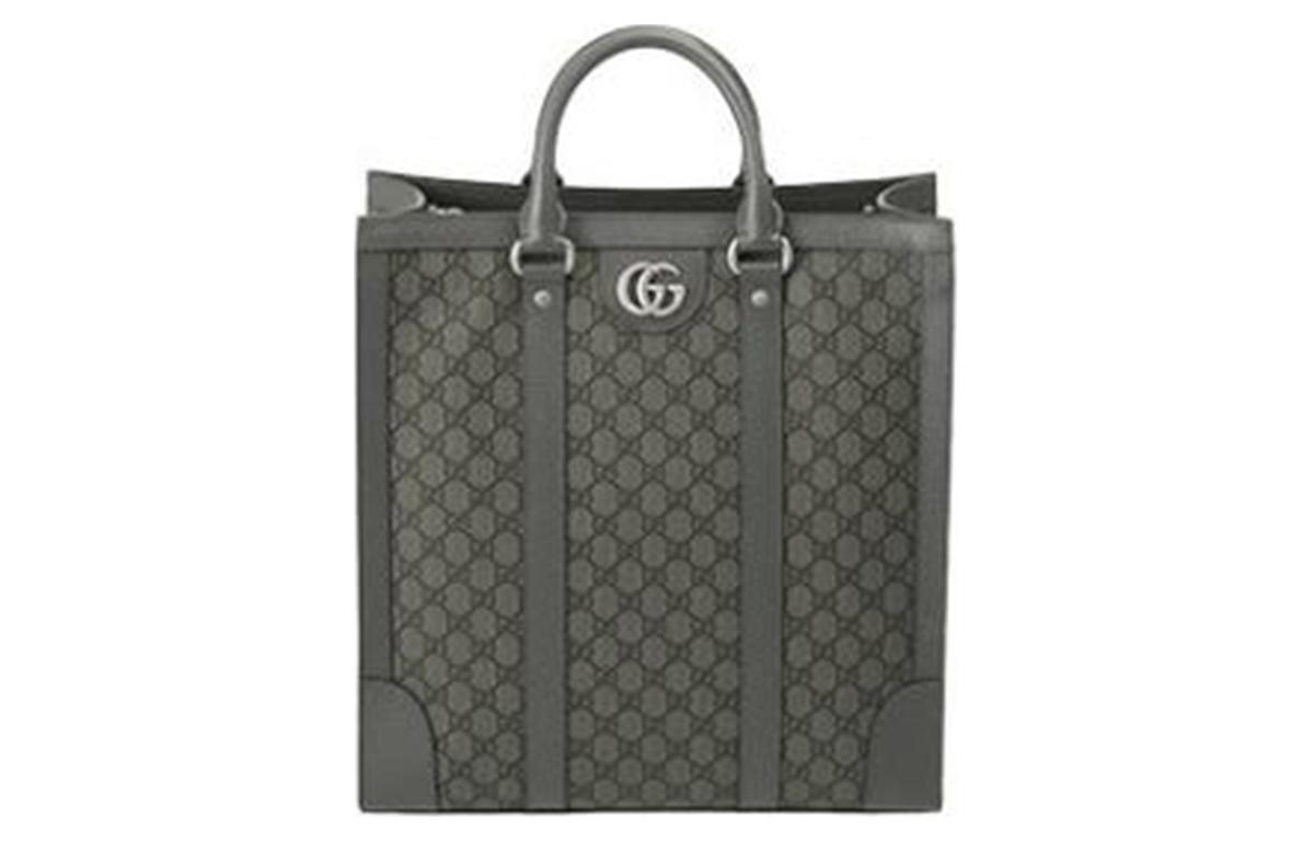 

GUCCI Сумка-шоппер Ophidia из холста с кожаными вставками среднего размера мужская серая