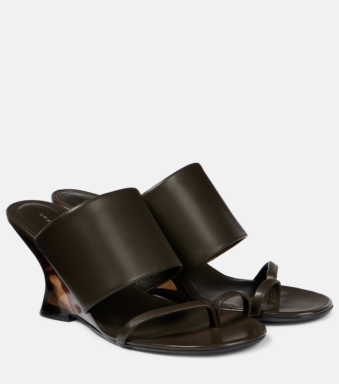 Кожаные мюли на танкетке Dries Van Noten, Bottle