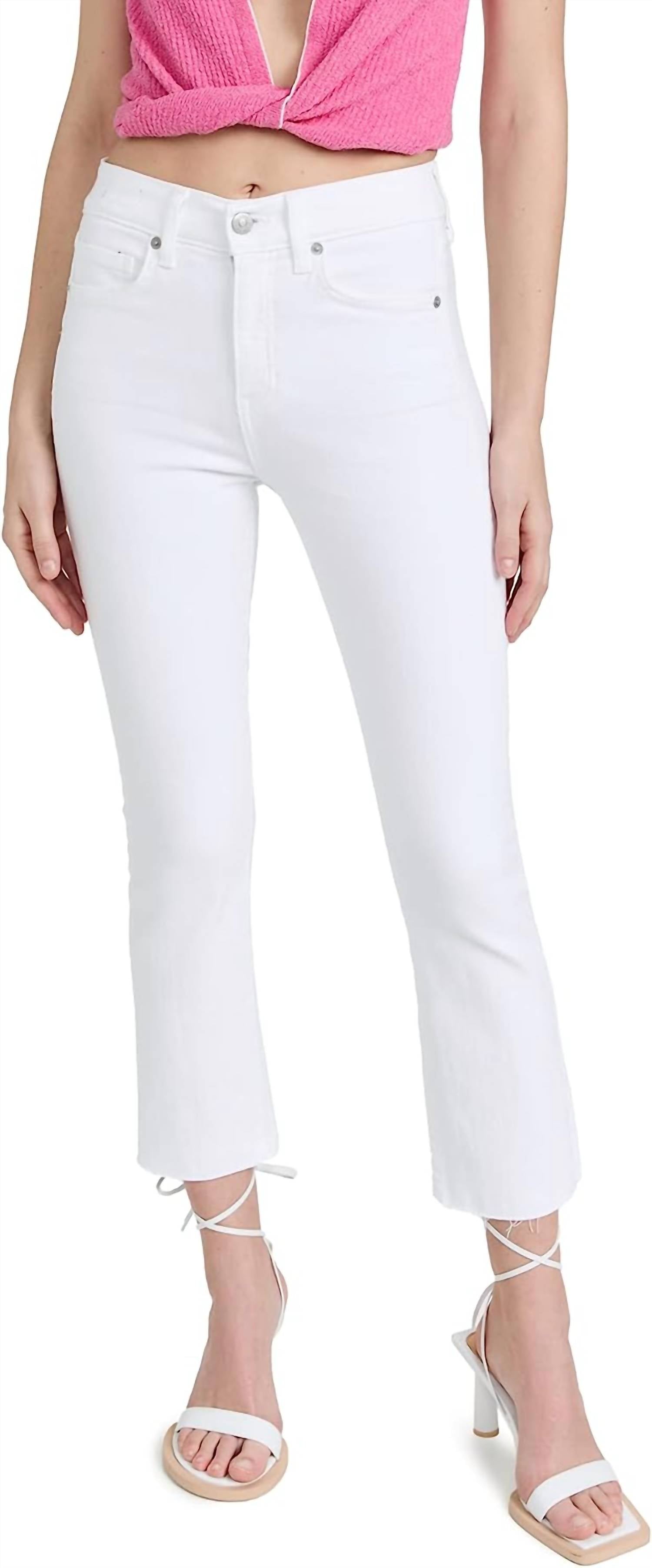 

Джинсы Carly Kick Flare Raw Hem с необработанным краем белого цвета Veronica Beard
