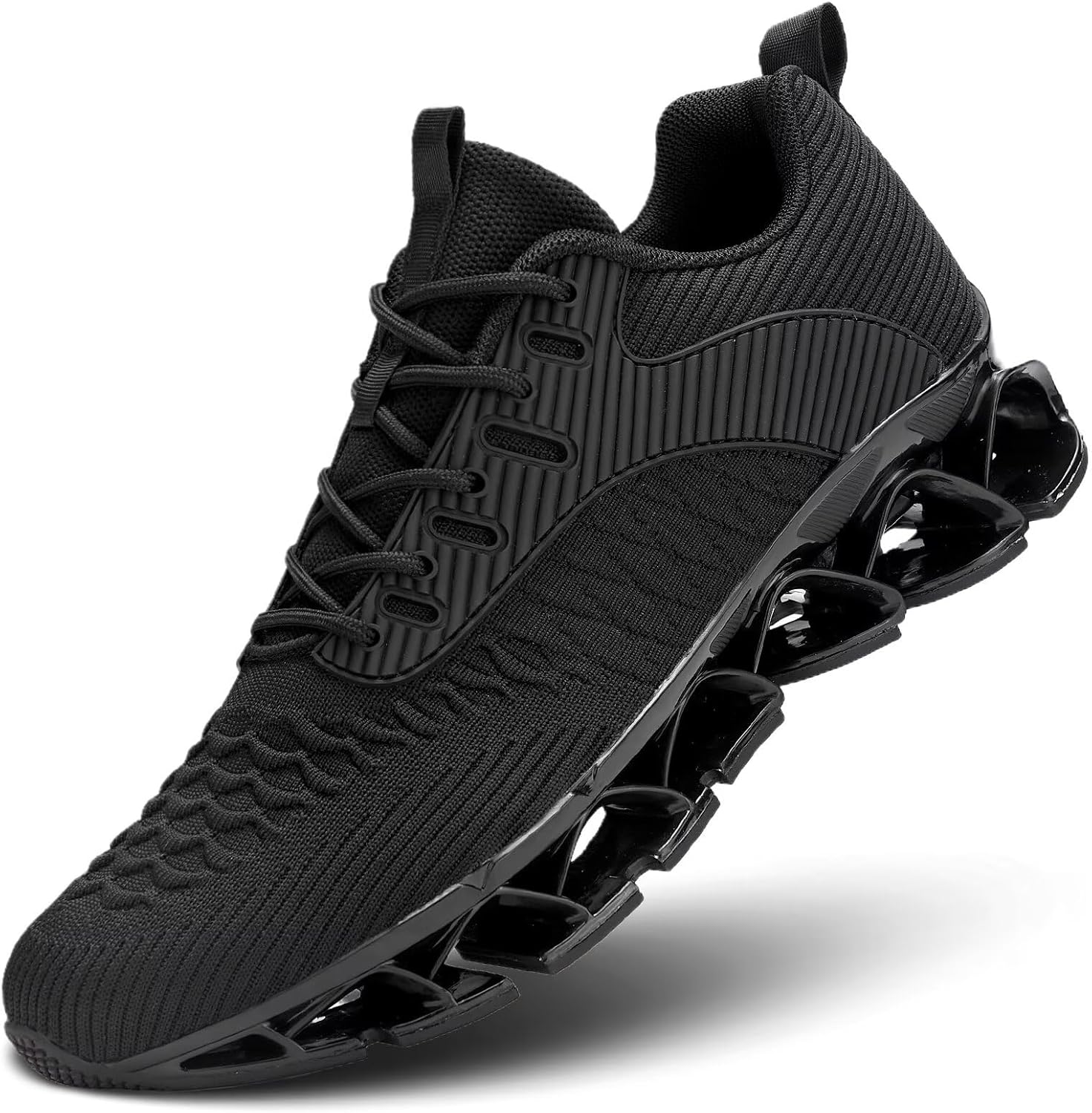 

Мужские кроссовки без шнурков для ходьбы, бега, тенниса, повседневной носки, модные, удобные, с противоскользящей подошвой, для работы и спорта Kvovzo, черный